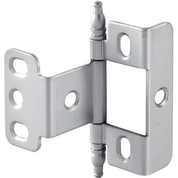 Hafele Full Wrap Non-Mortise Decorative Butt Hinge with Minaret Finial in Satin Chrome, Overall Height: 71mm (2-13/16'')