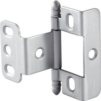 Hafele Full Wrap Non-Mortise Decorative Butt Hinge with Ball Finial in Satin Chrome, Overall Height: 63mm (2-1/2'')