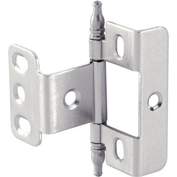 Hafele Full Wrap Non-Mortise Decorative Butt Hinge with Minaret Finial in Matt Nickel, Overall Height: 71mm (2-13/16'')