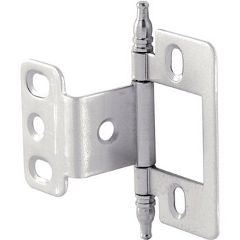 Hafele Partial Wrap Non-Mortise Decorative Butt Hinge with Minaret Finial in Matt Nickel, Overall Height: 71mm (2-13/16'')