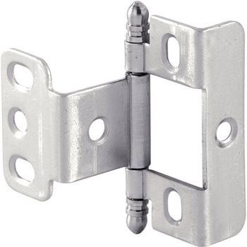 Hafele Full Wrap Non-Mortise Decorative Butt Hinge with Ball Finial in Matt Nickel, Overall Height: 63mm (2-1/2'')