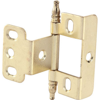 Hafele Full Wrap Non-Mortise Decorative Butt Hinge with Minaret Finial in Brass Plated, Overall Height: 71mm (2-13/16'')