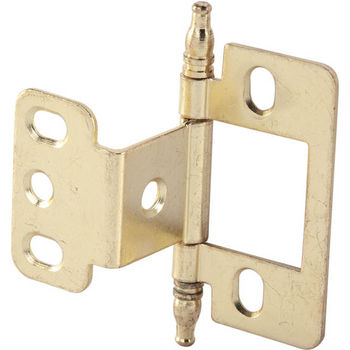 Hafele Partial Wrap Non-Mortise Decorative Butt Hinge with Minaret Finial in Brass Plated, Overall Height: 71mm (2-13/16'')