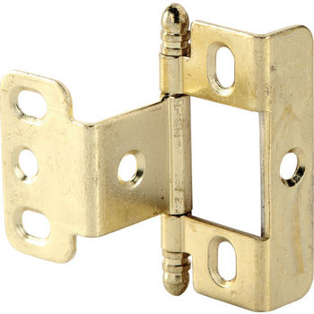 Hafele Full Wrap Non-Mortise Decorative Butt Hinge with Ball Finial in Brass Plated, Overall Height: 63mm (2-1/2'')
