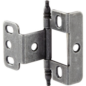 Hafele Full Wrap Non-Mortise Decorative Butt Hinge with Minaret Finial in Pewter, Overall Height: 71mm (2-13/16'')