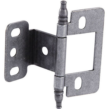 Hafele Partial Wrap Non-Mortise Decorative Butt Hinge with Minaret Finial in Pewter, Overall Height: 71mm (2-13/16'')