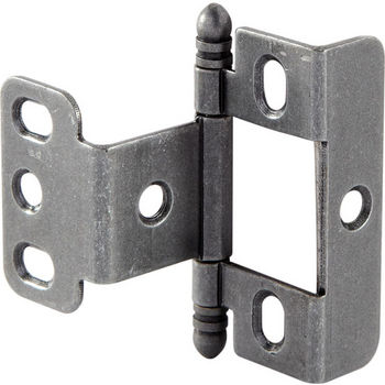 Hafele Full Wrap Non-Mortise Decorative Butt Hinge with Ball Finial in Pewter, Overall Height: 63mm (2-1/2'')