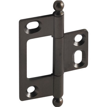 Hafele Elite Decorative Non-Mortised Butt Hinge with Ball Finial in Oil-Rubbed Bronze, Overall Height: 65mm (2-9/16'')