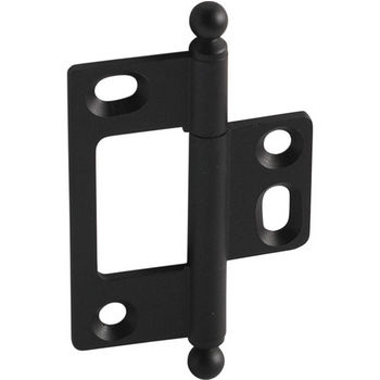Hafele Elite Decorative Non-Mortised Butt Hinge with Ball Finial in Black, Overall Height: 65mm (2-9/16'')