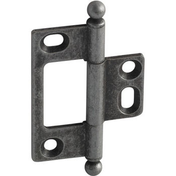 Hafele Elite Decorative Non-Mortised Butt Hinge with Ball Finial in Pewter, Overall Height: 65mm (2-9/16'')