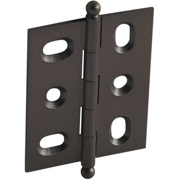 Hafele Elite Decorative Mortised Butt Hinge with Ball Finial in Oil-Rubbed Bronze, Overall Height: 62mm (2-7/16'')