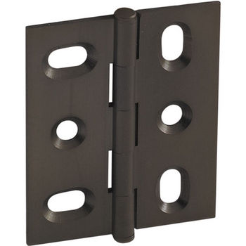 Hafele Elite Decorative Mortised Butt Hinge with Button Cap Finial in Oil-Rubbed Bronze, Overall Height: 53mm (2-1/8'')