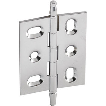 Hafele Elite Decorative Mortised Butt Hinge with Minaret Finial in Polished Chrome, Overall Height: 70mm (2-3/4'')