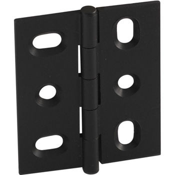 Hafele Elite Decorative Mortised Butt Hinge with Button Cap Finial in Black, Overall Height: 53mm (2-1/8'')