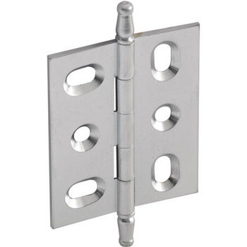 Hafele Elite Decorative Mortised Butt Hinge with Minaret Finial in Satin Chrome, Overall Height: 70mm (2-3/4'')