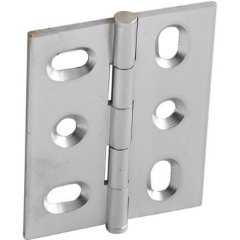 Hafele Elite Decorative Mortised Butt Hinge with Button Cap Finial in Satin Chrome, Overall Height: 53mm (2-1/8'')