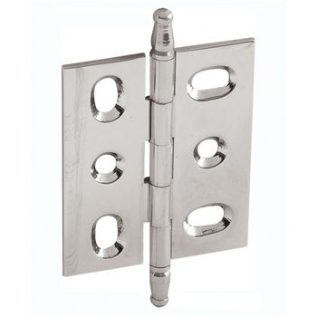 Hafele Elite Decorative Mortised Butt Hinge with Minaret Finial in Polished Nickel, Overall Height: 70mm (2-3/4'')