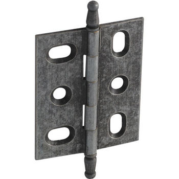 Hafele Elite Decorative Mortised Butt Hinge with Minaret Finial in Pewter, Overall Height: 70mm (2-3/4'')
