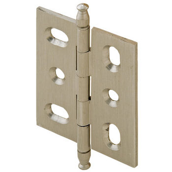Hafele Mortised Butt Hinge with Minaret Finial in Brushed Nickel, Overall Height: 70mm (2-3/4'')