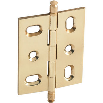 Hafele Mortised Butt Hinge with Minaret Finial in Polished Brass, Overall Height: 70mm (2-3/4'')