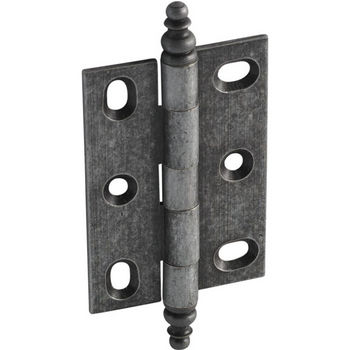 Hafele Elite Decorative Large Mortised Butt Hinge with Minaret Finial in Pewter, Overall Height: 90mm (3-1/2'')