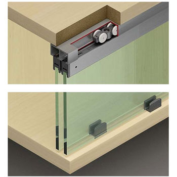 Hafele Sliding Glass Door Fittings - EKU Clipo 16 Inslide Fitting Set, For 2 doors