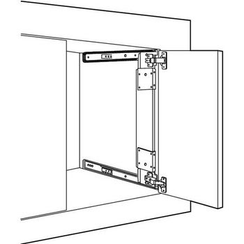 Accuride Flipper Door System CB123/1234, Steel, Black, 303mm (12'') to 710mm (28") Lengths by Hafele | KitchenSource.com