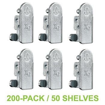 Hafele Century X-Series Bracket for 50 Shelves, 200-Pack, Screws Included