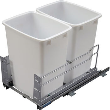 Hafele Built-In Double Pull-Out Bottom Mount Waste Bin with Soft & Silent Closing