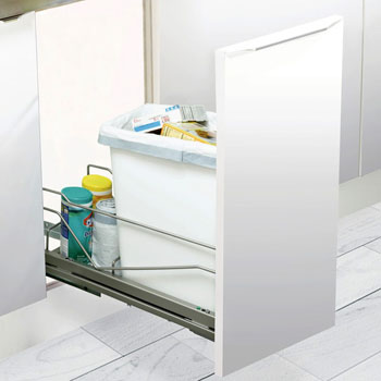 Hafele Built-In Single Pull-Out Bottom Mount Waste Bin with Soft & Silent Closing