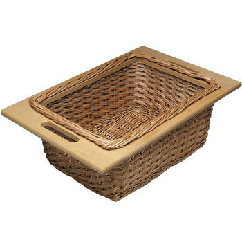 Pull-Out Wicker Storage Baskets for Kitchen Cabinet