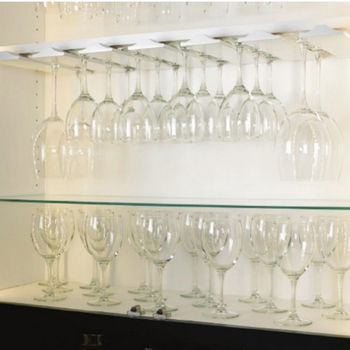 Zoohot One Rail Under Cabinet Stemware Glass Rack Wine Glasses L*H 10.78 * 2.08 in