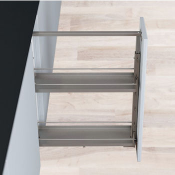 Hafele Kessebohmer Base Pull-Out II Frame Set, for Overlay and Inset Doors, 3-3/4"W x 21-3/8"D x 26-3/8" - 32"H, Steel, Champagne