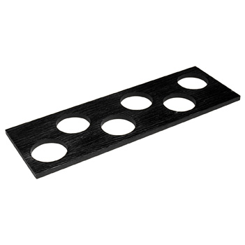 Hafele "Fineline" Container Holder with 6 Holes, Black Ash, 16-11/16" W x 5-7/16" D x 7/16" H