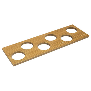 Hafele "Fineline" Container Holder with 6 Holes, White Oak, 16-11/16"W x 5-7/16"D x 7/16"H
