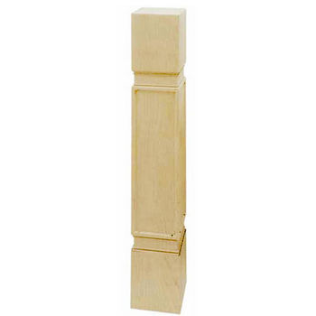 Hafele Arcadian Collection Square, Hand Carved Post, 5-1/4'' W x 5-1/2'' D x 40-1/2'' H, Maple