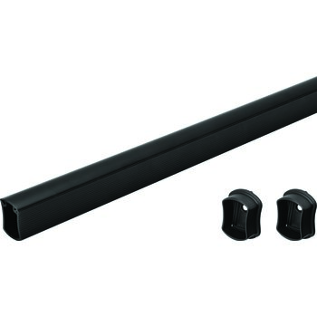 Hafele Tag Signature Wardrobe Tube with End Supports, Aluminum, Black, 17-3/4'' W x  3/4'' D x 1-1/4'' H