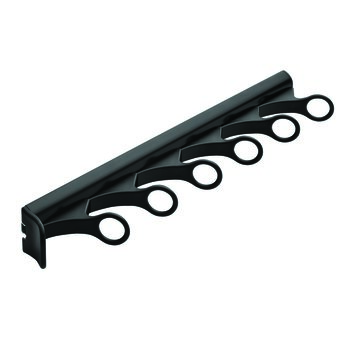 Hafele Tag Synergy Scarf Rack with 6 Hooks and 3/4 Extension Slide, 14-1/8'' Length, Black