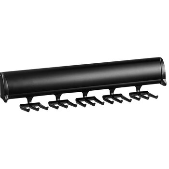 Hafele Tag Synergy Elite Tie Rack with Full Extension Slide and 15 hooks, 11-7/8'' (301mm) Length, Black