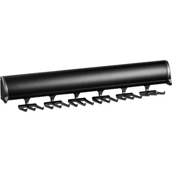 Hafele Tag Synergy Elite Tie Rack with Full Extension Slide and 18 hooks, 13-7/8'' (352mm) Length, Black