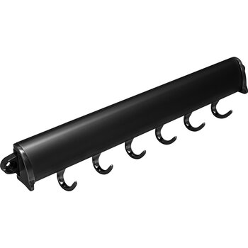Hafele Tag Synergy Elite Collection Fixed Accessory Rack with 6 Hooks, 15-3/16'' (386mm) Length, Black