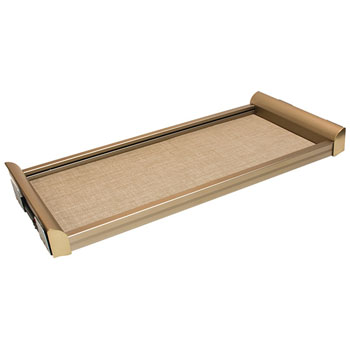 Hafele Engage Pull-Out Shelf, Matt Gold Frame with Beach Fabric