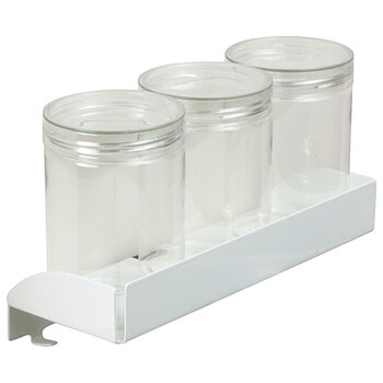 Hafele Tag Symphony Office Pencil Tray with (3) Plastic Containers in White, 7-3/4" W x  3-5/8" H