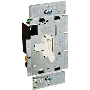 Hafele Lutron Stand Alone Ariadni Toggle Wall Dimmer Switch, Low Voltage (LV), Plastic, Light Almond, 600 Watt