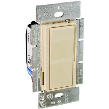 Hafele Lutron Stand Alone Diva Paddle Wall Dimmer Switch, Low Voltage (LV), Plastic, Ivory, 600 Watt
