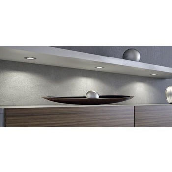 Hafele HA-833.75.040 Loox LED 24V 3010 3.25W Warm, Daylight or Cool White 3000K - 6000K Round Recessed, Aluminum, Silver Colored Anodized