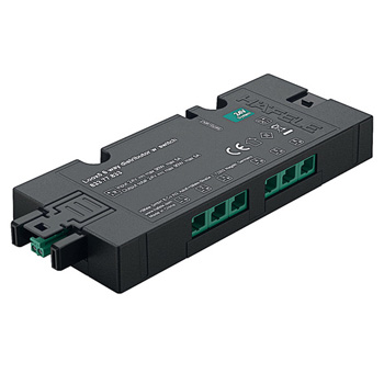 6-Way Distributor with Switching Function, Black, Maximum Connected Wattage 90 W