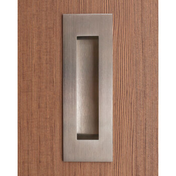 Hafele Glue-In Flush Pull Set in Matt Stainless Steel, For Wood Doors, 1-15/16" W x 5-7/8" H