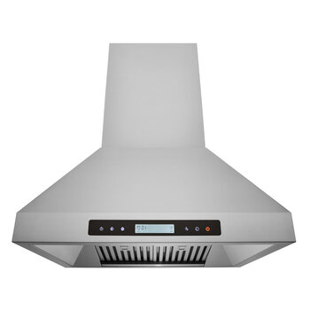 Hauslane Chef Series IS-500 30'' Convertible Ducted Stainless Steel Island Range Hood, Front View
