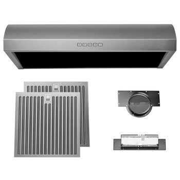 Hauslane Chef Series B018 30'' Convertible Stainless Steel Under Cabinet Range Hood, Included Items